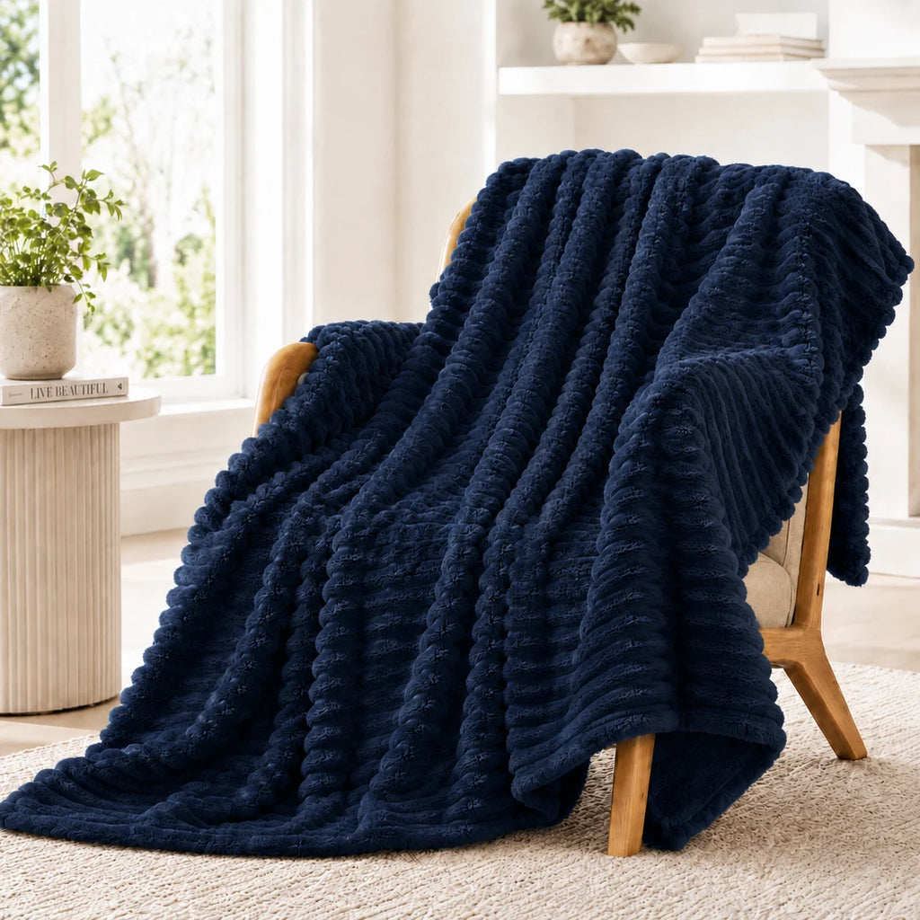Faux Rabbit Fur Throw Blanket