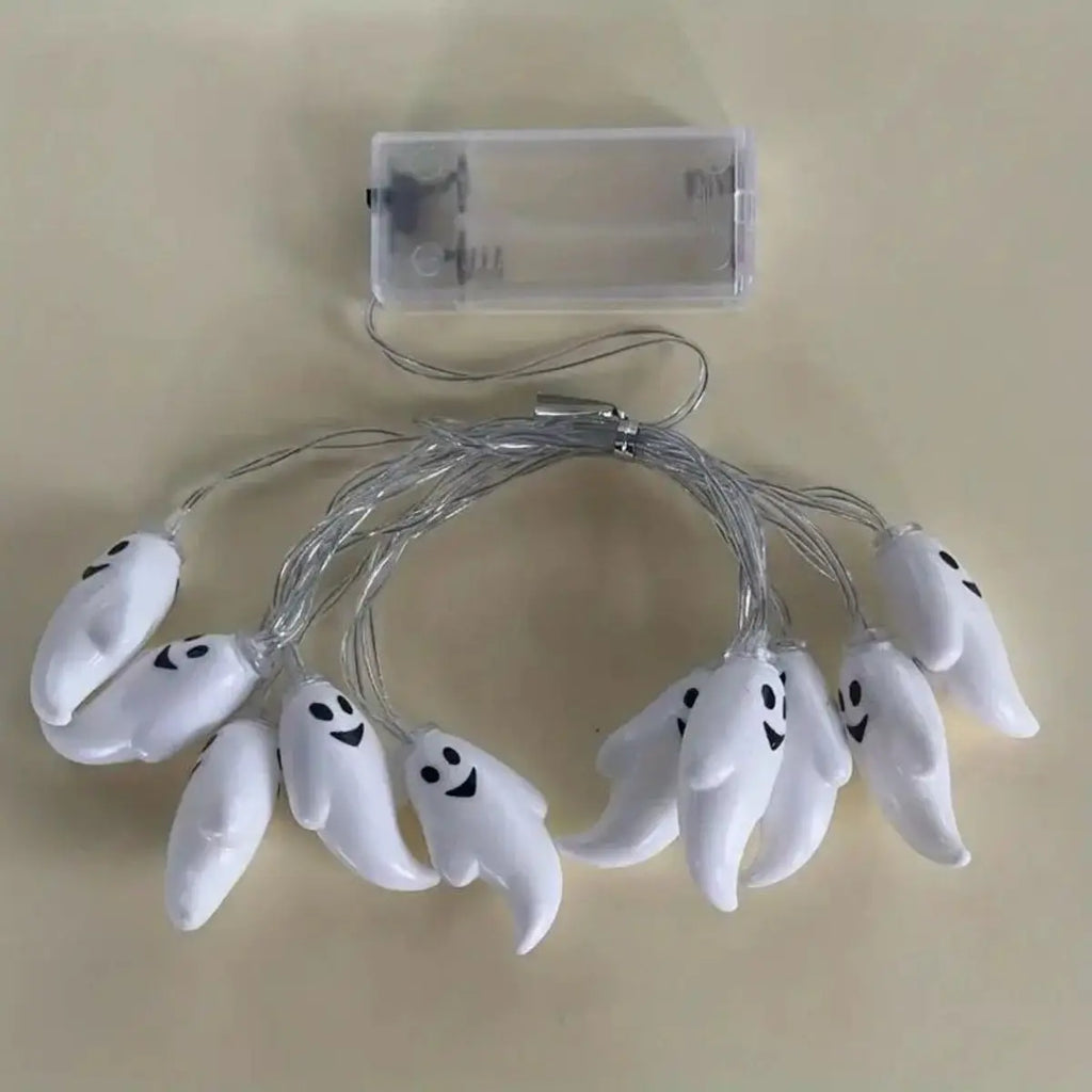 59.06inch 10 Lights, 3m 20 Lights Ghost Halloween Decoration String Lights, Battery Powered (No Plug)