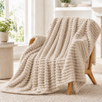 Faux Rabbit Fur Throw Blanket