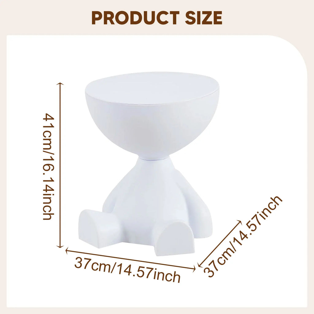 CreamFlat Round Side Table