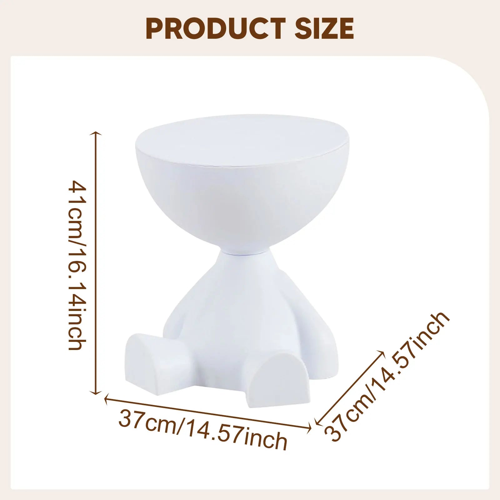 CreamFlat Round Side Table