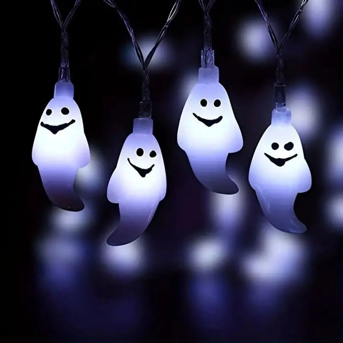 59.06inch 10 Lights, 3m 20 Lights Ghost Halloween Decoration String Lights, Battery Powered (No Plug)