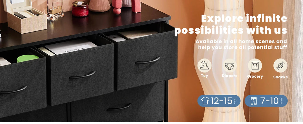 7-Drawer Fabric Dresser