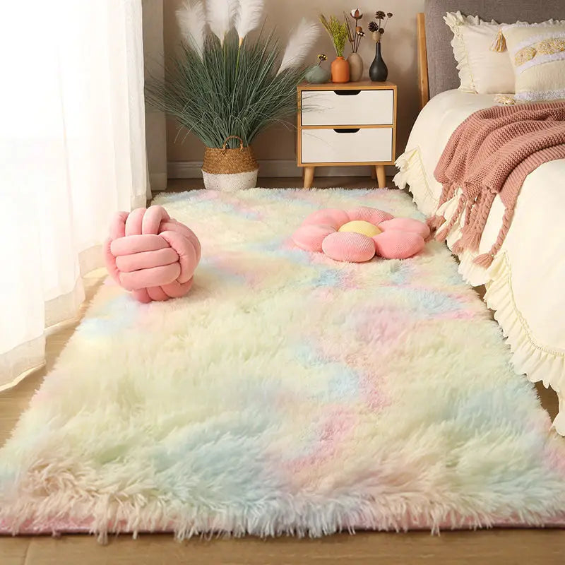 Fluffy Long-Pile Washable Area Rug