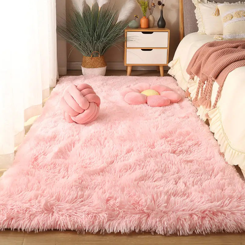 Fluffy Long-Pile Washable Area Rug