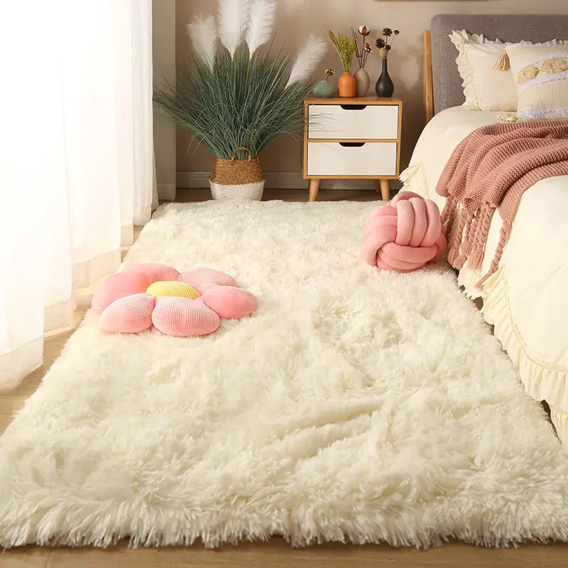 Fluffy Long-Pile Washable Area Rug