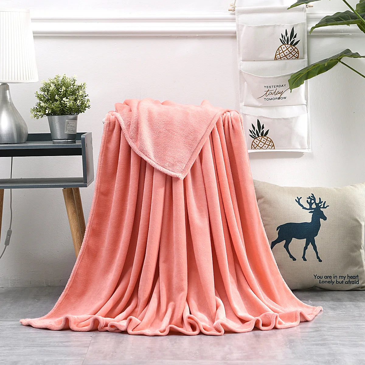 Coral Fleece Throw Blanket