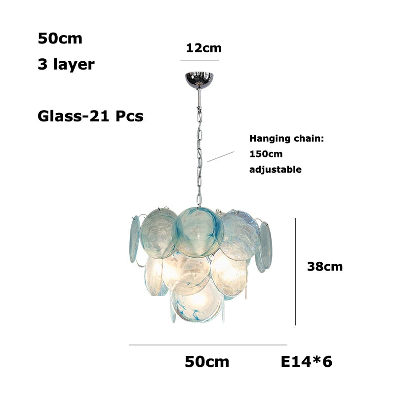 Dimmable Glass-Piece LED Chandelier