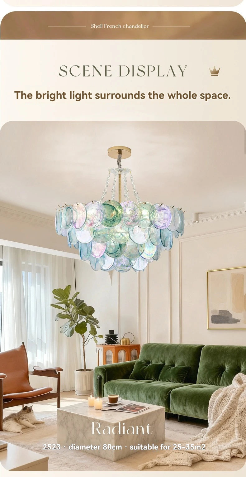 Murano-Style Blue Luxury Glass Chandelier