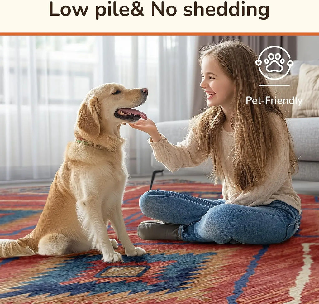 Southwestern Washable Area Rug
