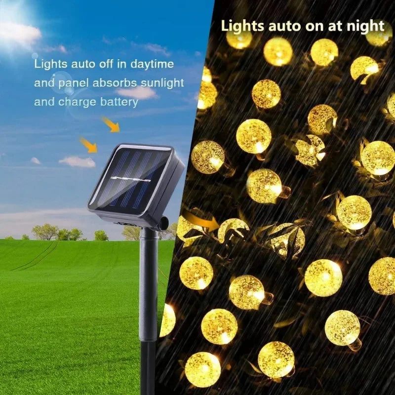 Crystal Solar Waterproof Outdoor String Lights