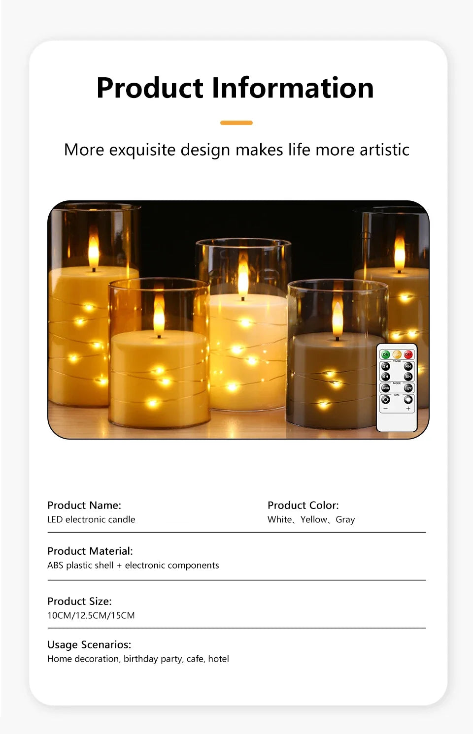 Starlight Flameless Pillar Candle Set