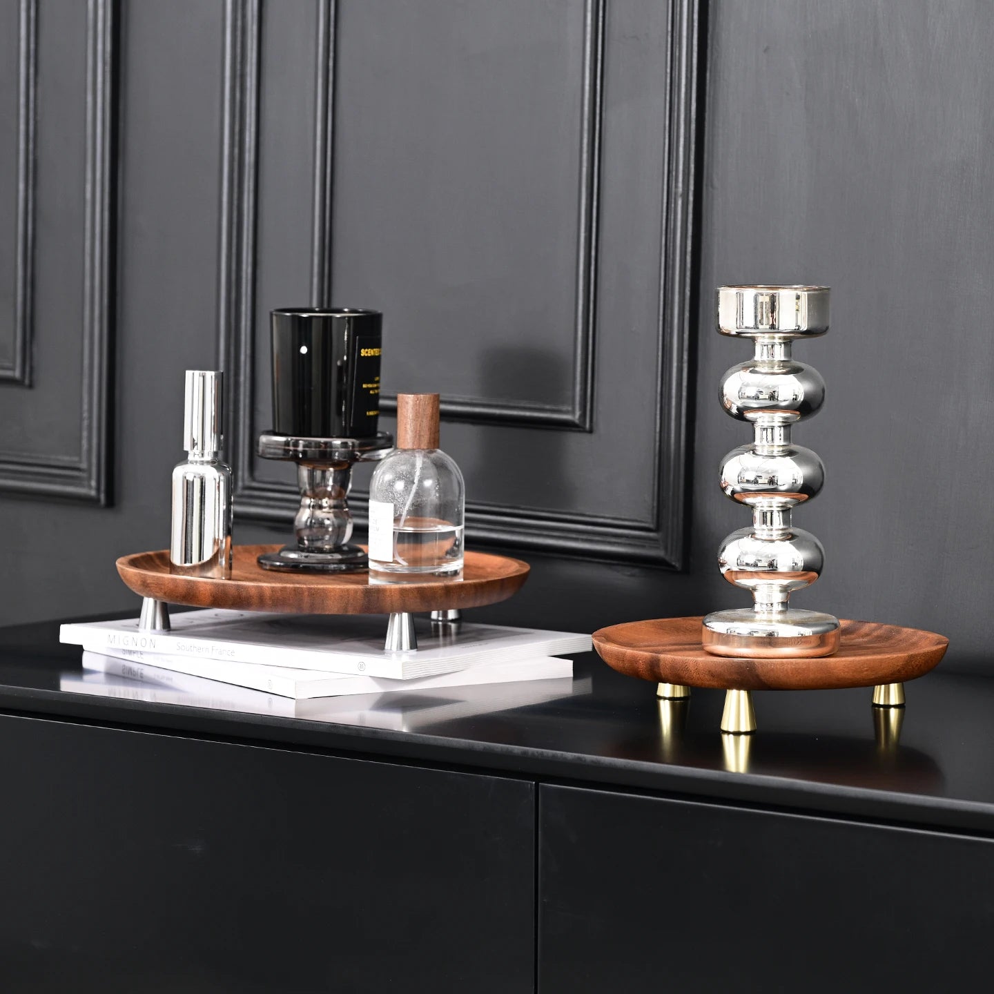 Round Wooden Serving & Display Tray