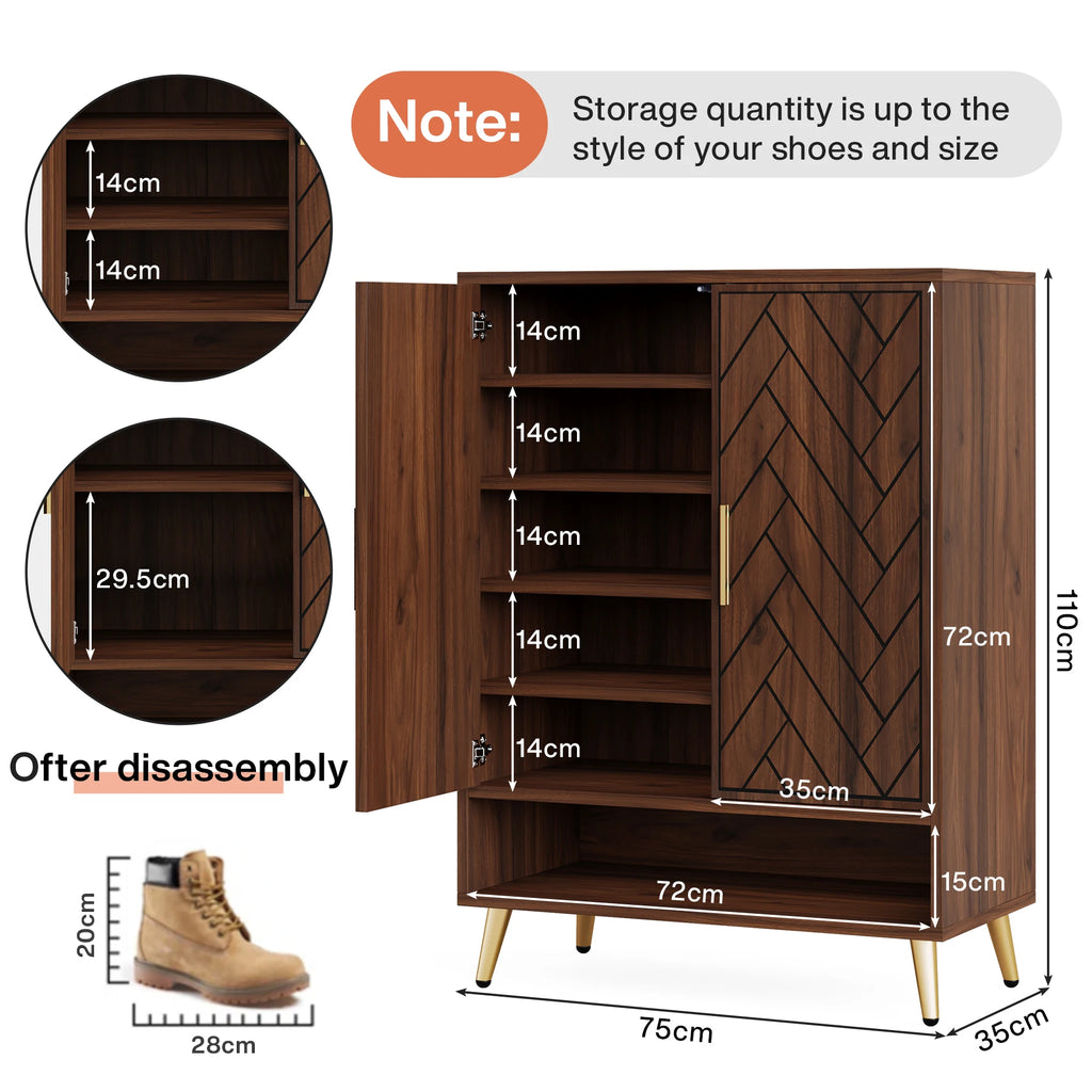 WalnutHaven 6-Tier Shoe Cabinet