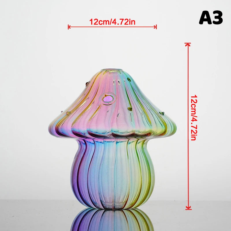 Hand-Blown Mushroom Glass Vase