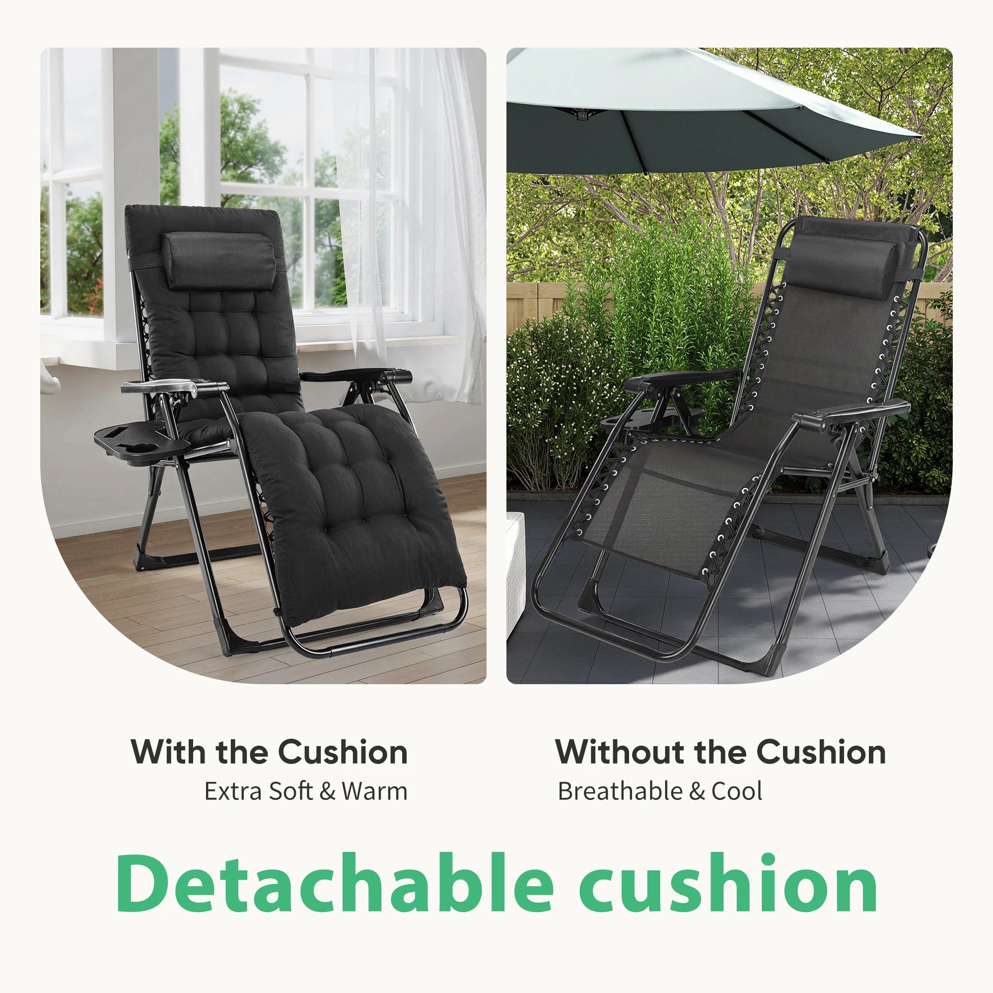 Set of 2 Zero-Gravity Outdoor Recliners