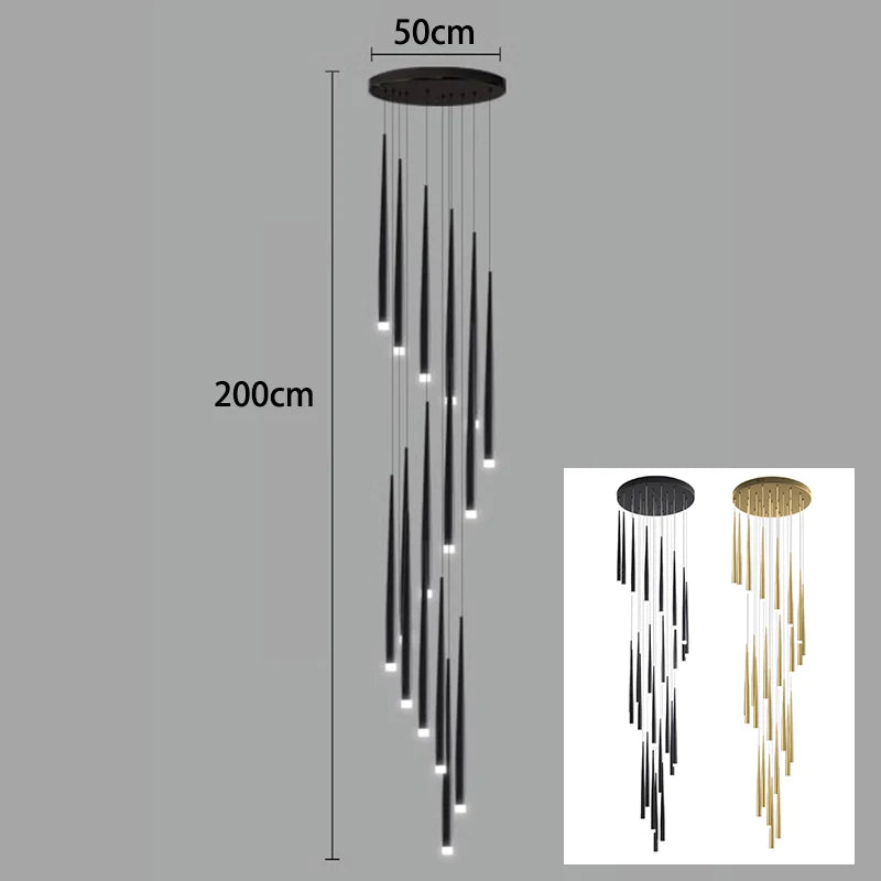 Modern Staircase LED Chandelier