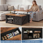 Lift-Top Square Coffee Table with Storage