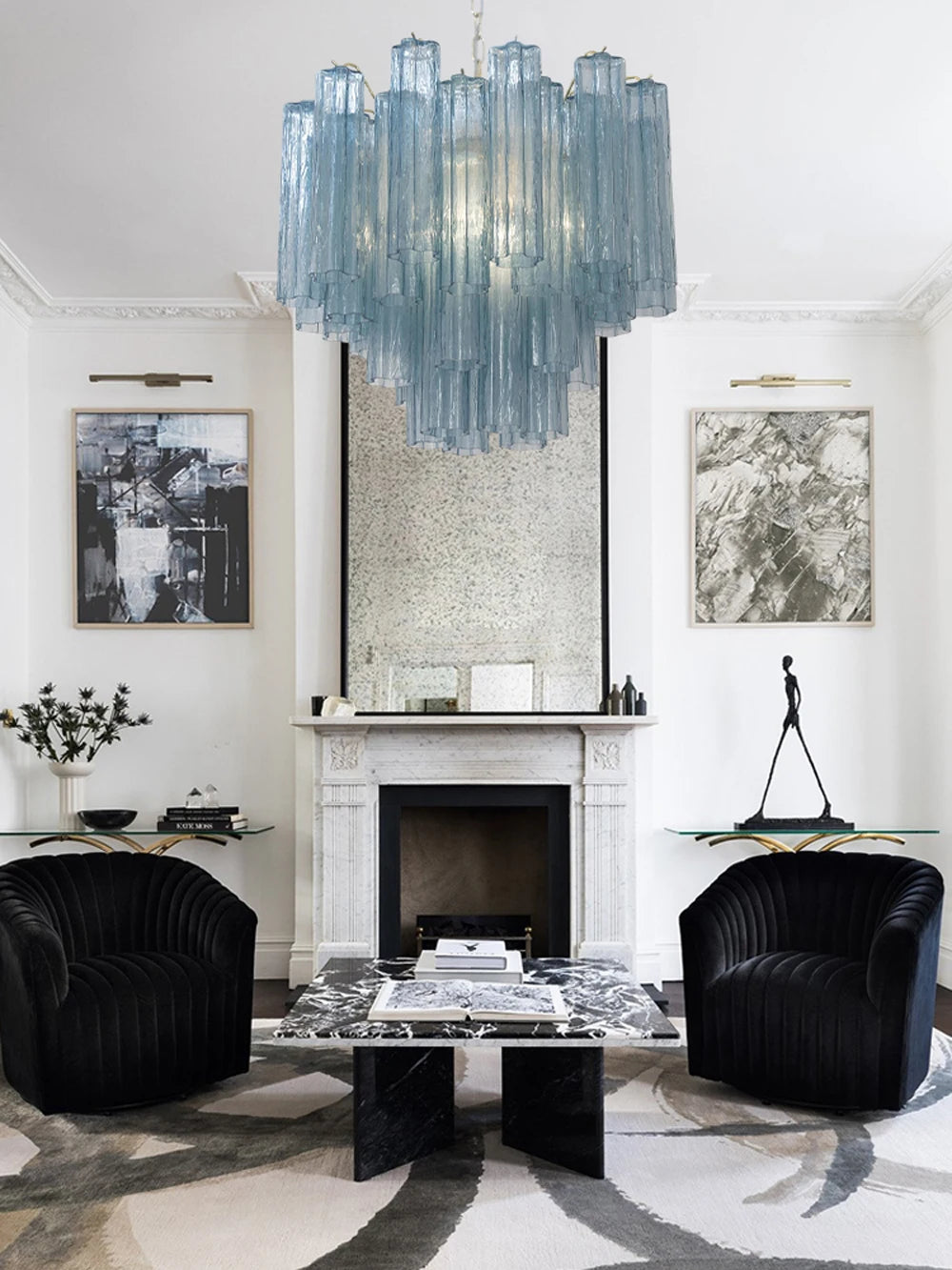 Art Glass Dimmable LED Chandelier