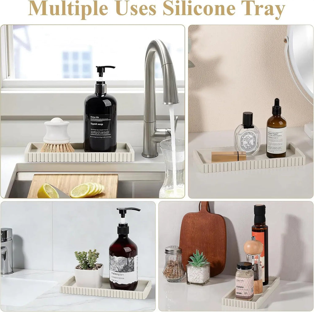 Silicone Wave-Edge Vanity Tray