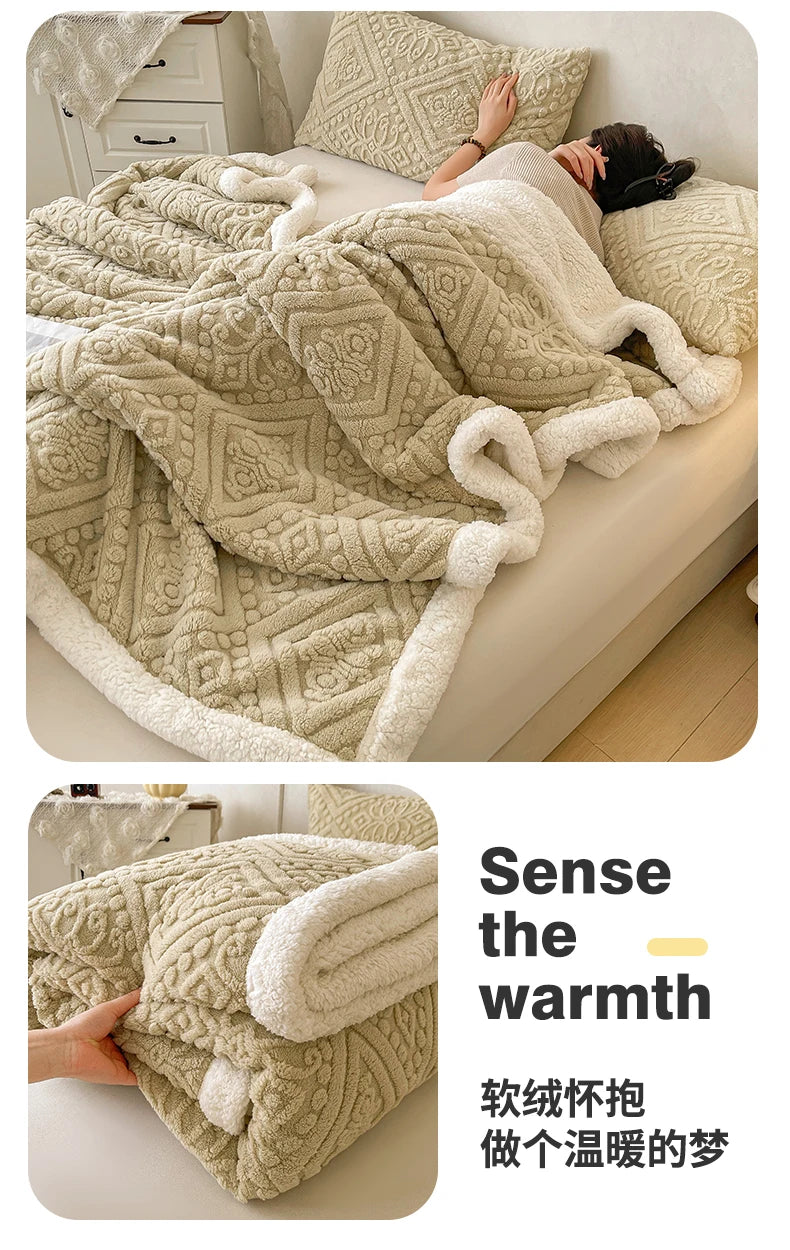 5D Carved Sherpa Fleece Blanket