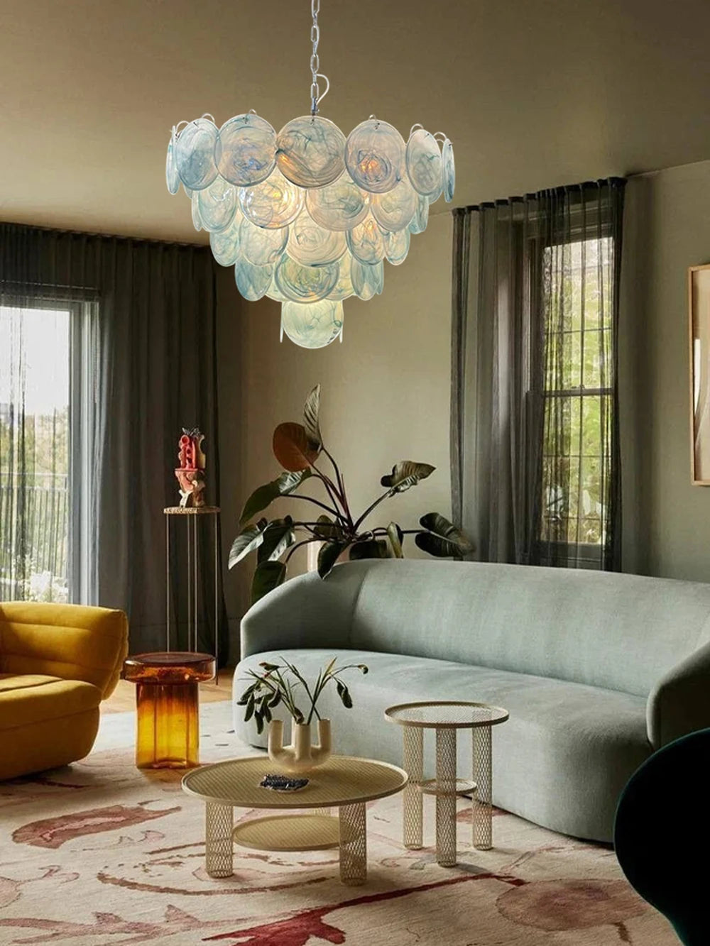 Dimmable Glass-Piece LED Chandelier