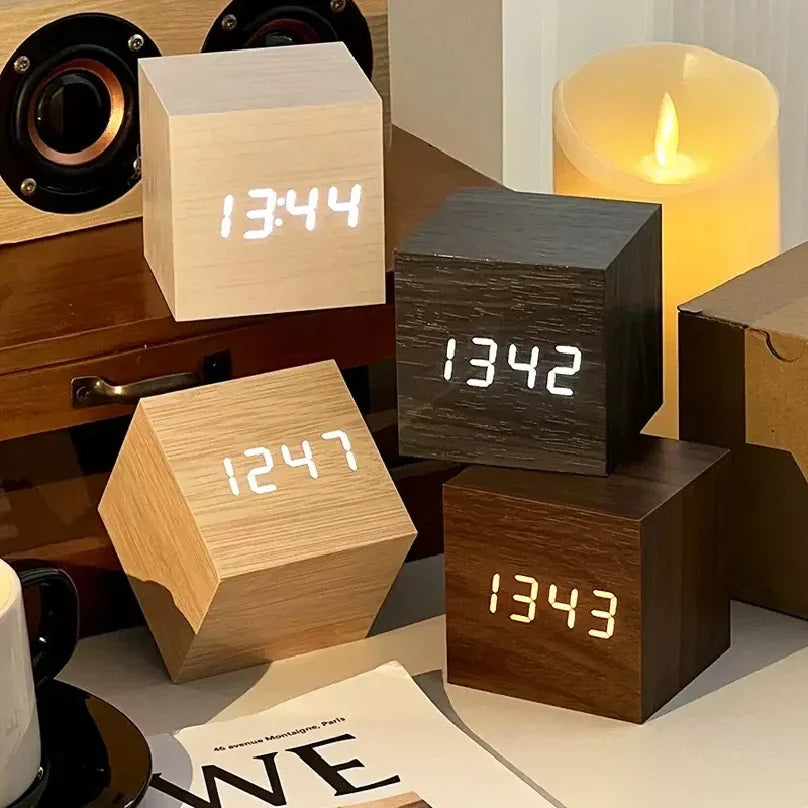 Wooden LED Digital Alarm Clock