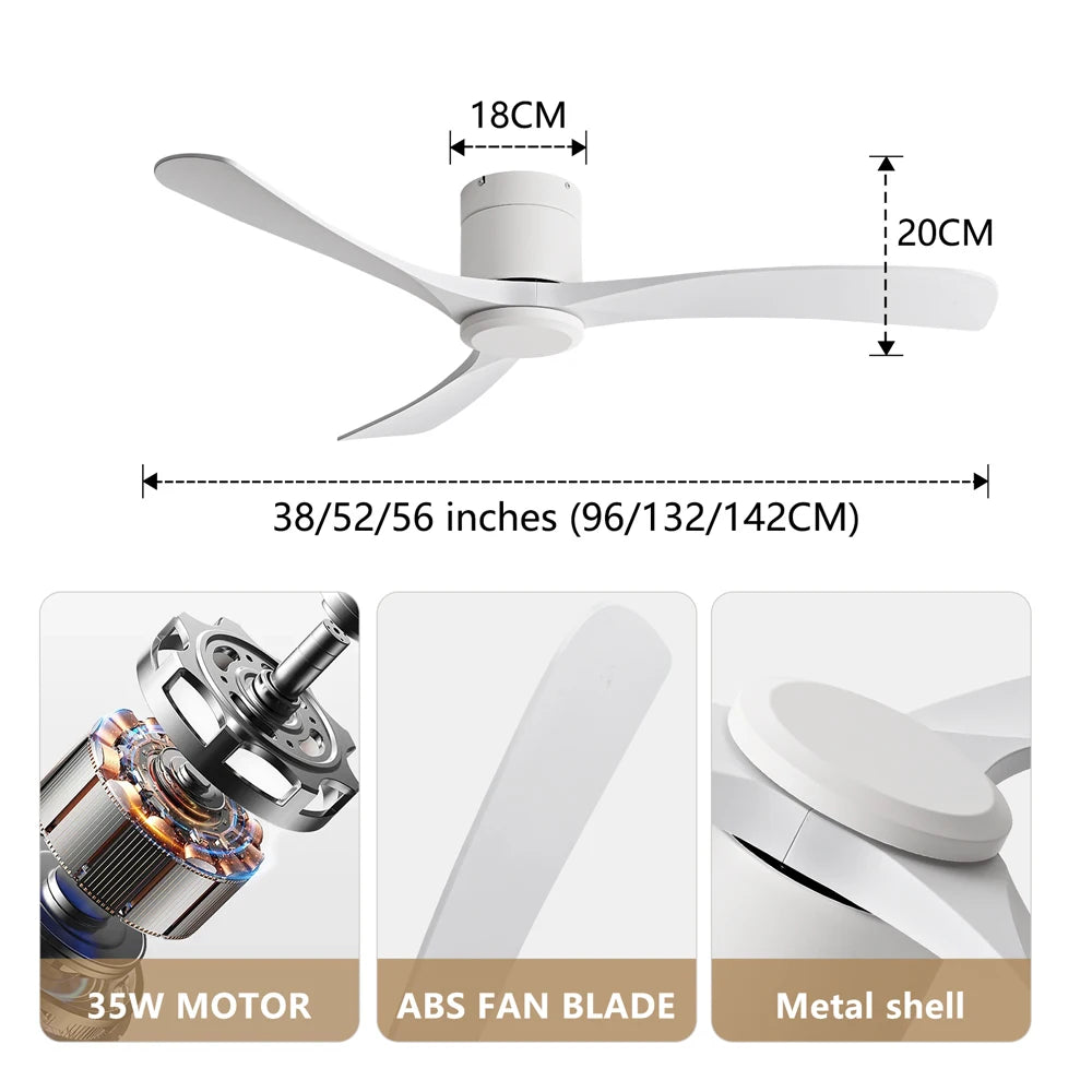 Remote-Control Low-Profile Ceiling Fan