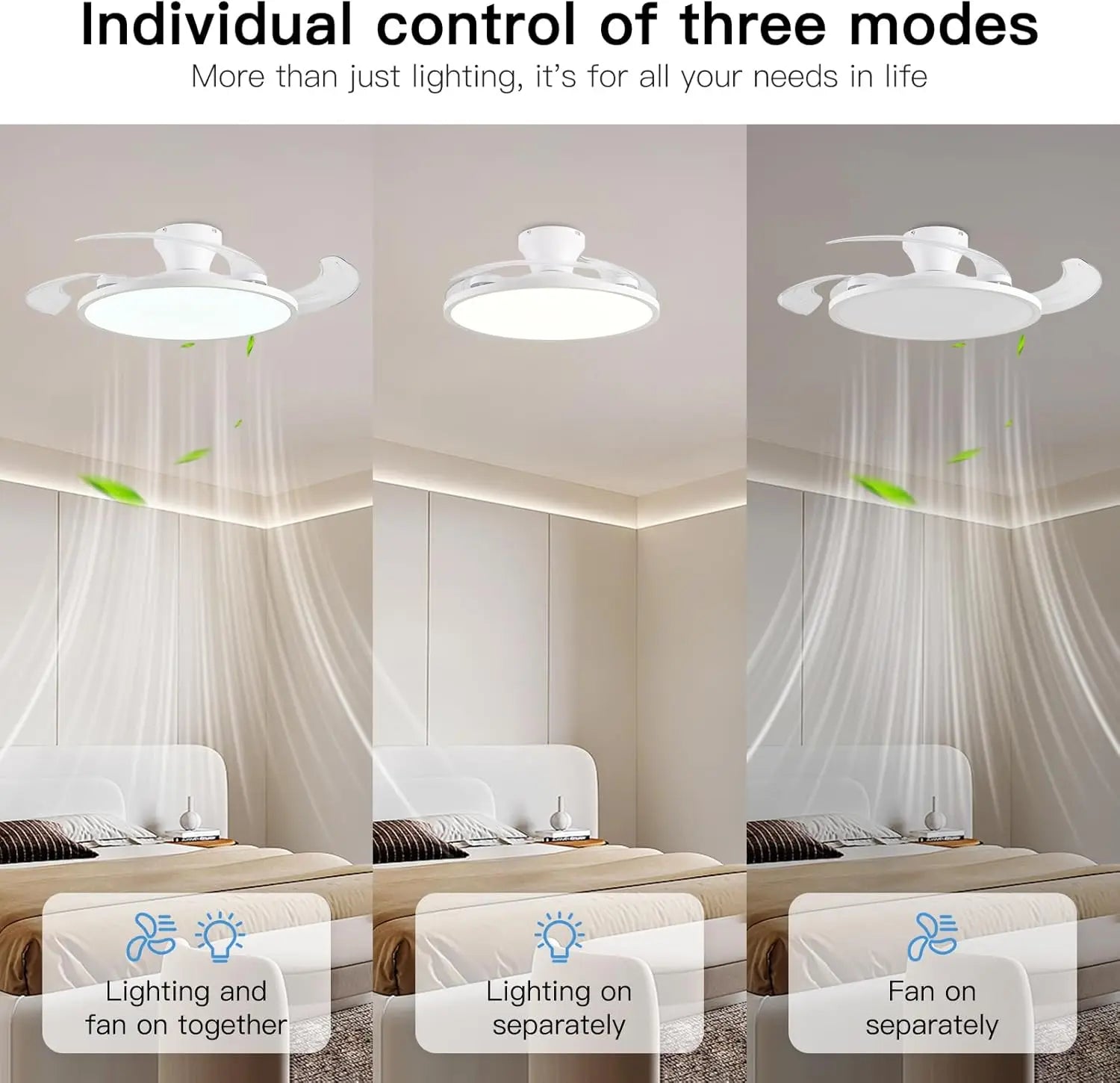 Invisible LED Ceiling Fan with Light