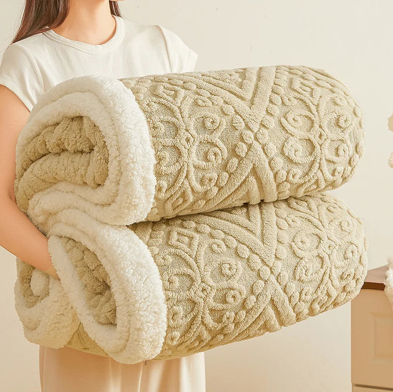 5D Carved Sherpa Fleece Blanket