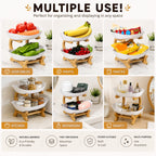 2/3-Tier Fruit Basket with Bamboo Stand