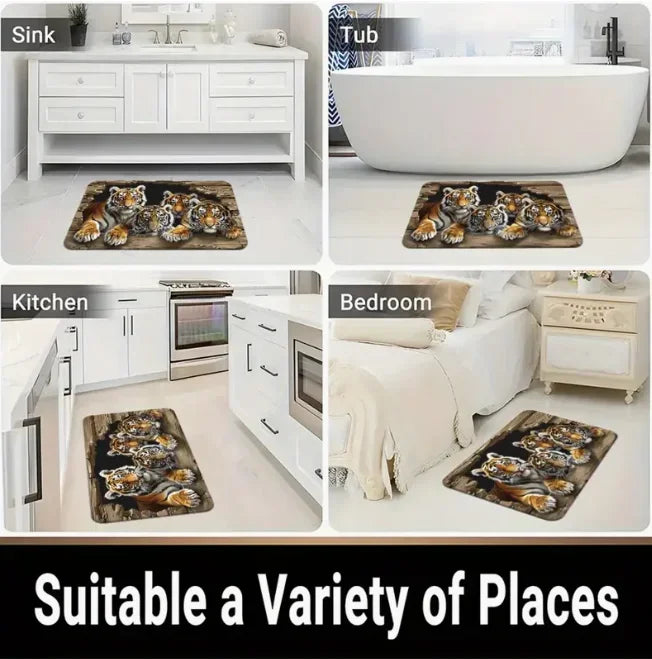 Kitten-Themed Easy-Clean Door Mat