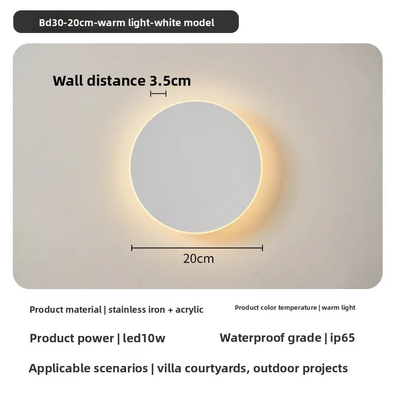 Round Waterproof Outdoor LED Wall Light