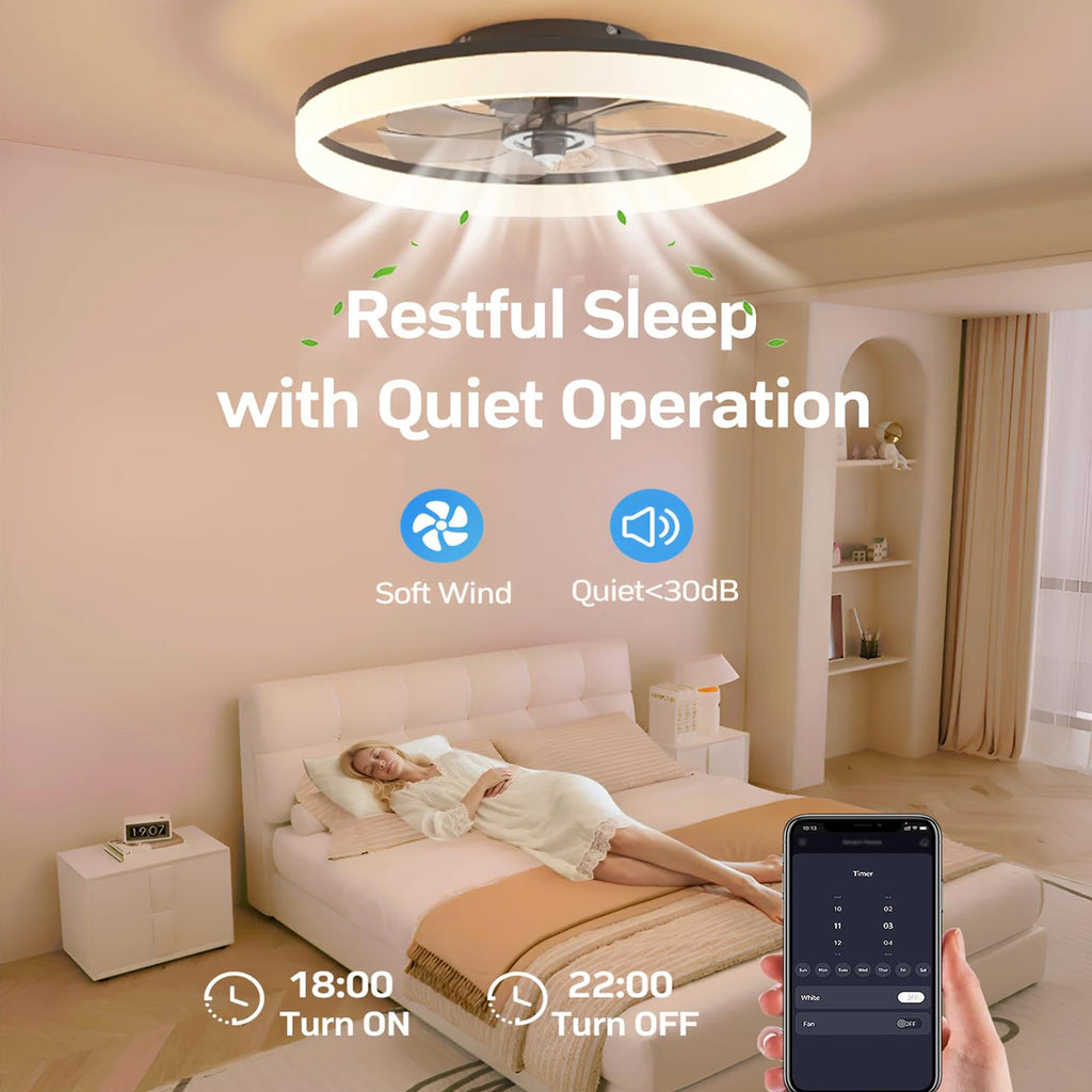 Infinite Dimmable Remote-Control LED Ceiling Fan with Light