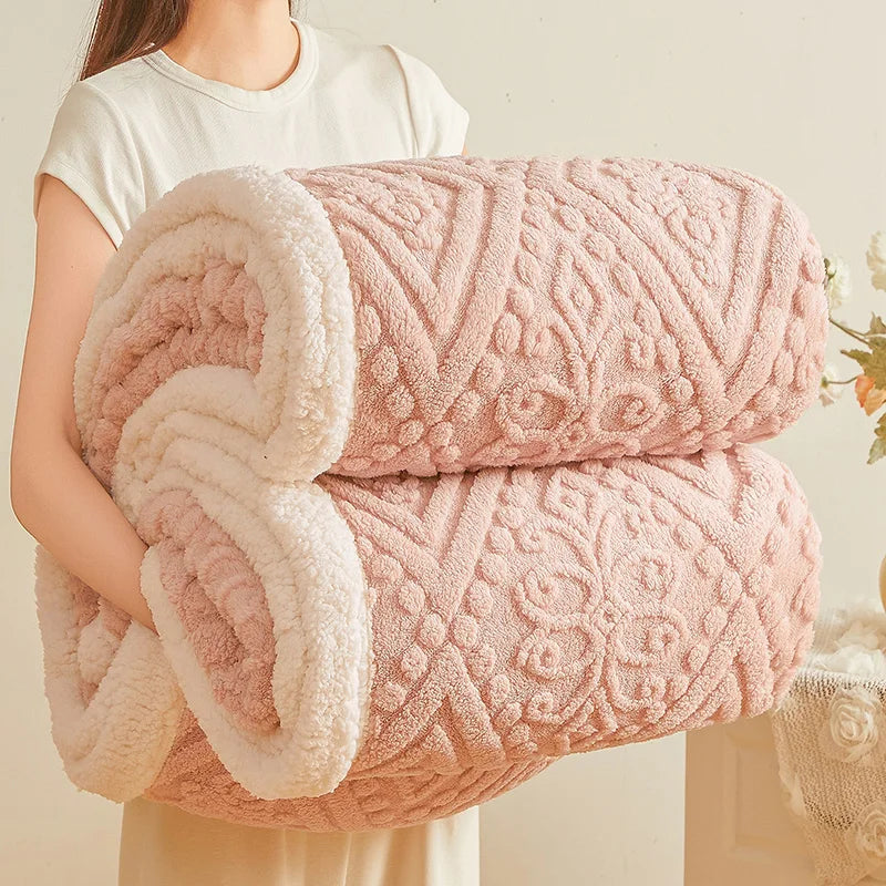 5D Carved Sherpa Fleece Blanket