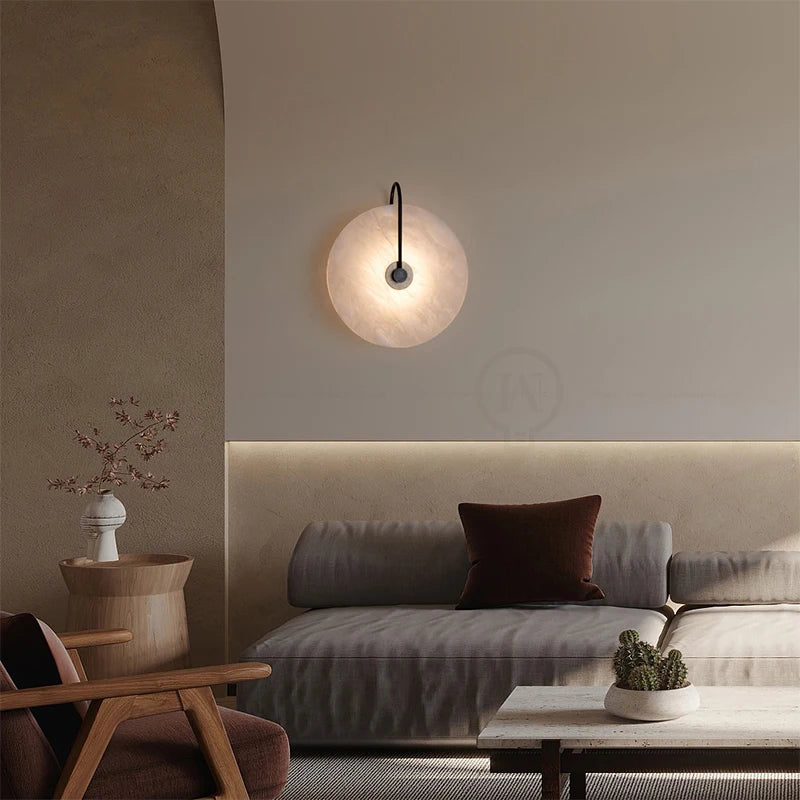 Circular Marble LED Wall Light