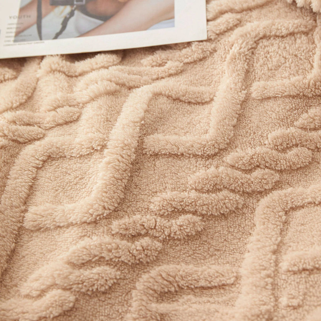 Plush Sherpa Travel Throw Blanket