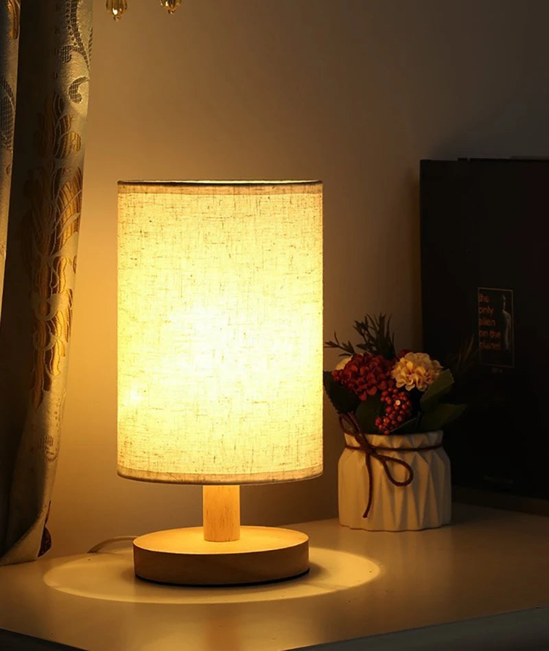 USB Dimmable Fabric Shade Table Lamp