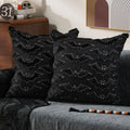 Black Halloween Plush Pillow Cover