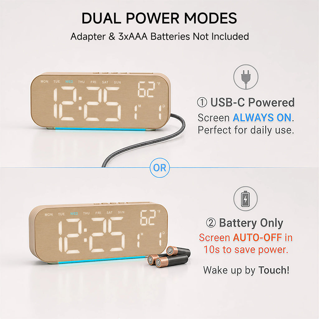 10-Inch Ambient LED Digital Alarm Clock