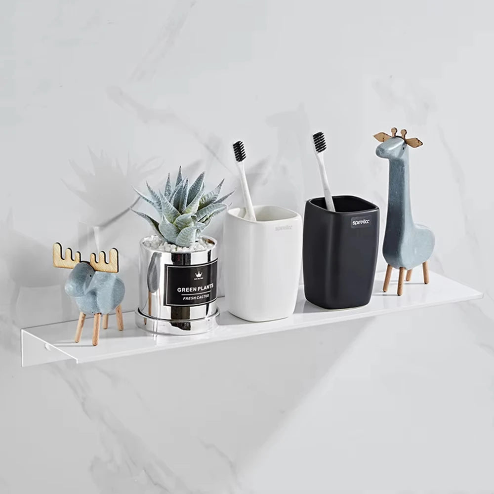 Wall-Mounted Aluminum Bathroom Shelf