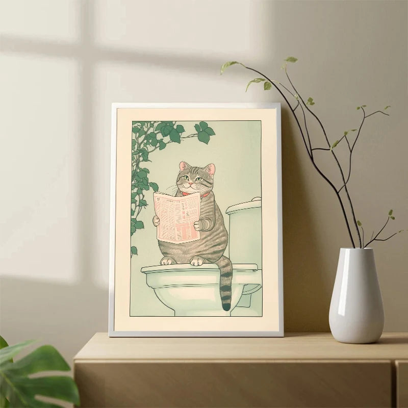 Japanese Cat Bath Canvas Print