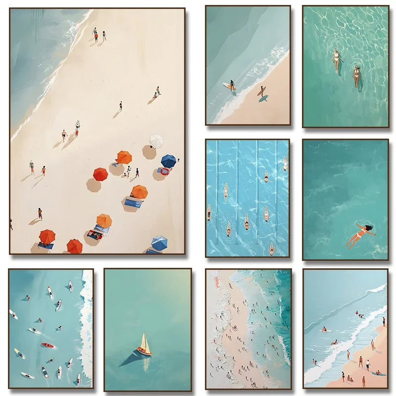 Summer Poolside Canvas Wall Art