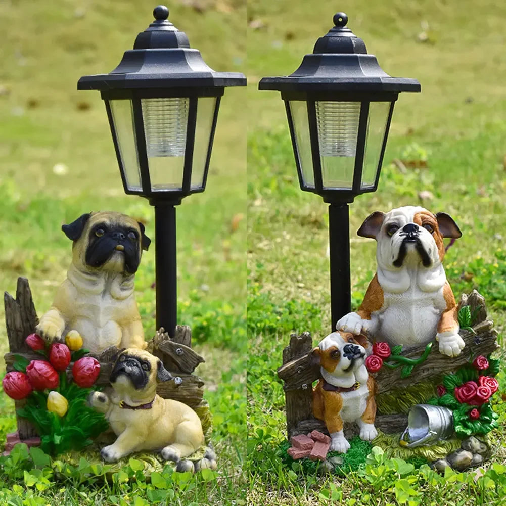 Solar Hexagonal Garden Lamp Resin Cute Figurine Light
