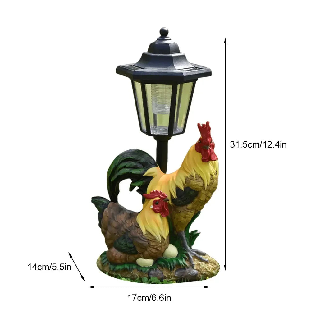 Solar Hexagonal Garden Lamp Resin Cute Figurine Light