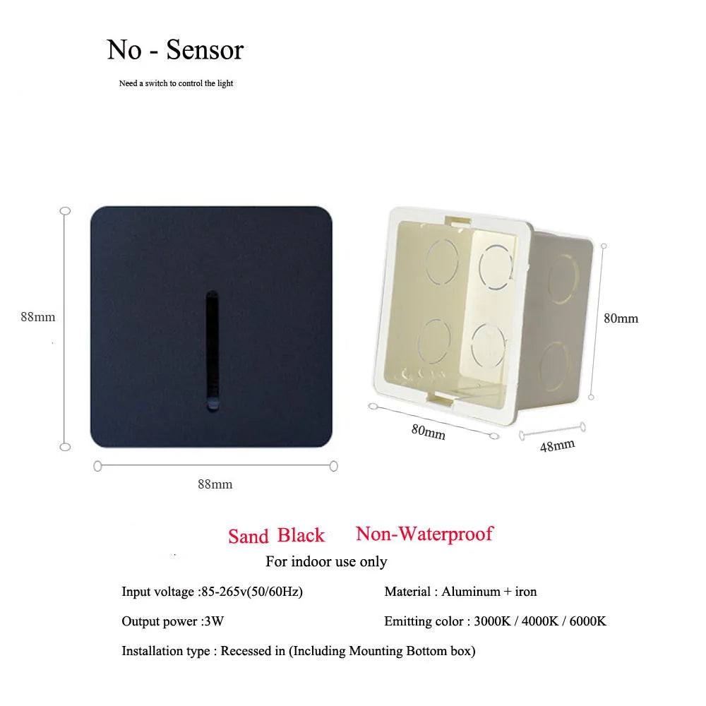 Night Motion-Sensor LED Wall Light