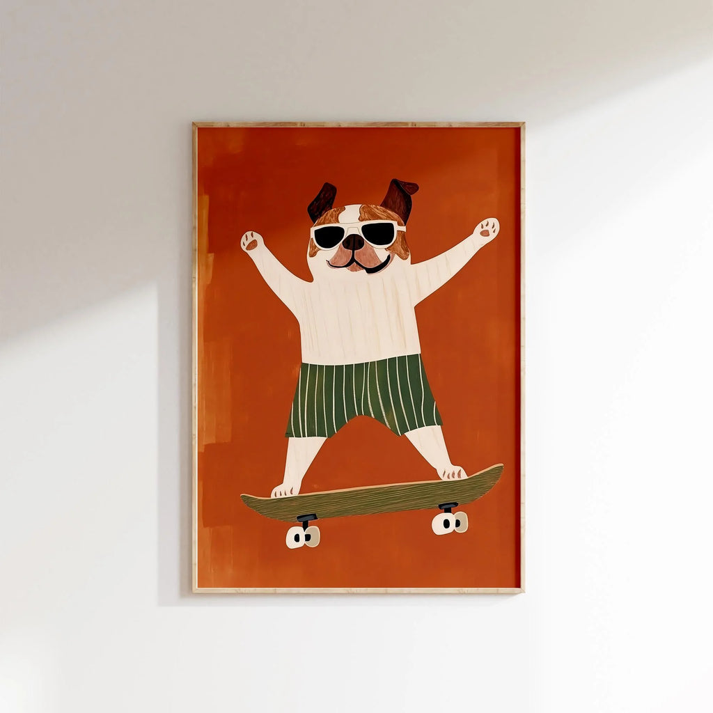 Skateboarding Dachshund Canvas Print