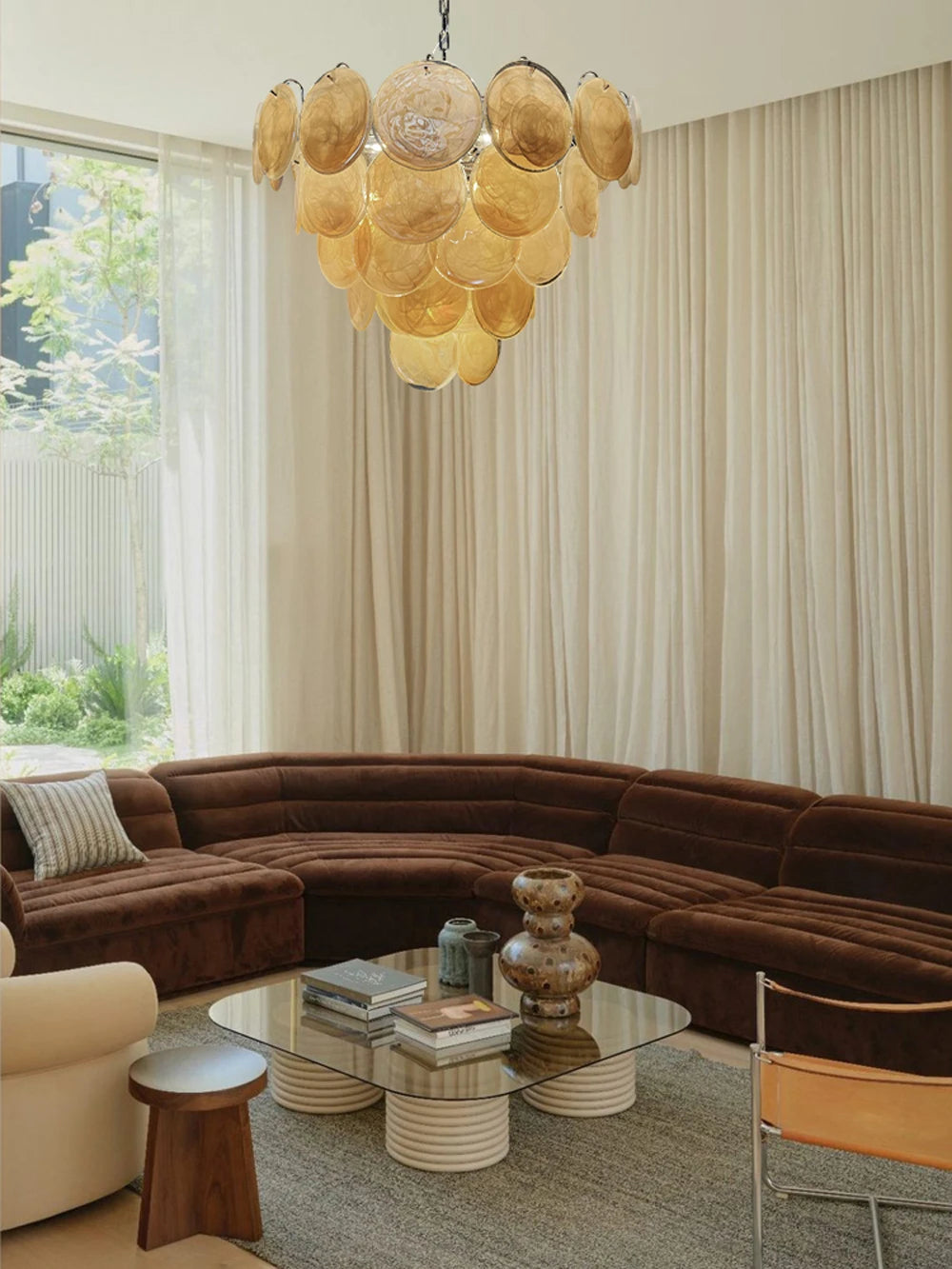 Dimmable Glass-Piece LED Chandelier
