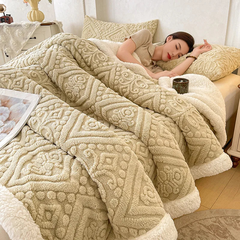 5D Carved Sherpa Fleece Blanket — WESTMERE