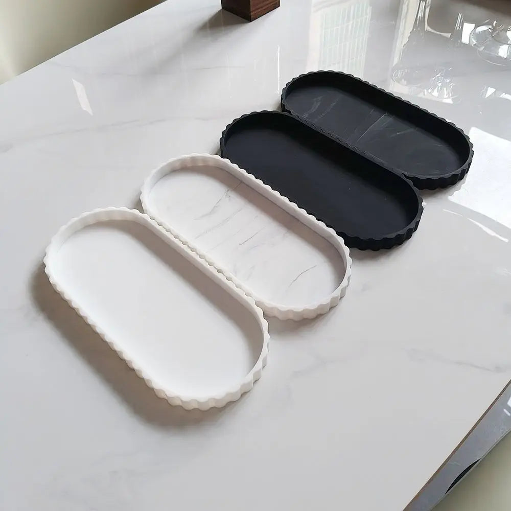 Marble-Look Silicone Vanity Tray
